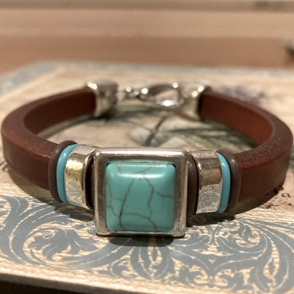 Other - Faux Turquoise Leather Bracelet